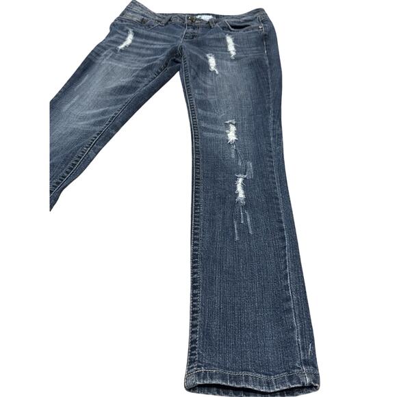 Candie's Bootcut Jeans Juniors Size 5 32x32 Distressed Stretch - Picture 2 of 13